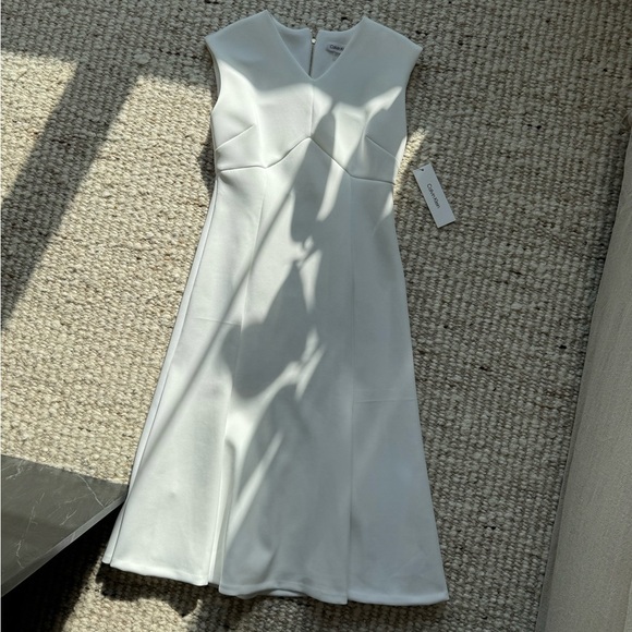 Calvin Klein White Fit & Flare Dress – NWT